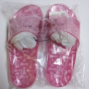 NEW sealed UO jelly pool slides pink  glitter 8